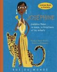 Couverture du livre 'Joséphine', illustrée avec une femme en robe dorée et un léopard à ses côtés.