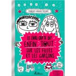 Couverture du livre 'Enfin, tout sur les filles et les garçons' avec des illustrations de deux personnages, un garçon et une fille, sur fond turquoise.
