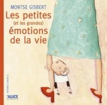 Couverture du livre 'Les petites (et les grandes) émotions de la vie' de Montse Gisbert, montrant une femme en robe bleue et un enfant caché derrière ses jambes.