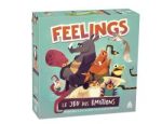 Boîte du jeu "Feelings" avec des illustrations d'animaux exprimant différentes émotions.