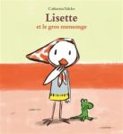 Couverture du livre 'Lisette et le gros mermontagne' avec un oiseau et une grenouille.