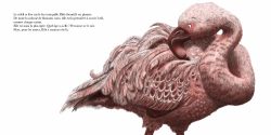 Un flamant rose stylisé avec des plumes texturées, posant de manière gracieuse.