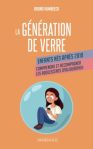 Couverture du livre 'La génération de verre' de Romain Guérin, présentant une illustration d'une jeune femme utilisant un téléphone.