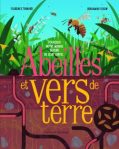 Couverture d'un livre intitulé 'Abeilles et vers de terre', illustrant des abeilles et des éléments de la terre.