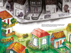 Illustration colorée de maisons dans un quartier, avec des jardins fleuris et des détails architecturaux divers.