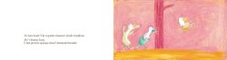 Illustration colorée de trois animaux jouant dans un environnement rose et orangé.