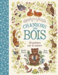 Couverture d'un livre intitulé 'Chansons des Bois', illustrée avec des animaux et des éléments de la nature.