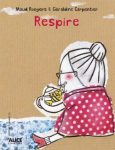 Couverture du livre 'Respire' avec une illustration d'une grand-mère jouant de la trompette, vêtue d'une robe à pois rouges.