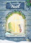Couverture d'un livre intitulé 'Un merveilleux Noël', avec une fenêtre décorée, des flocons de neige et une illustration chaleureuse à l'intérieur.