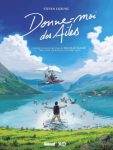 Affiche du film 'Donne-moi des ailes' montrant un homme devant un lac, avec des montagnes en arrière-plan et un parapente dans le ciel.
